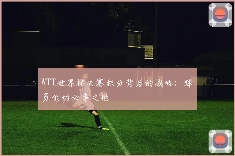 WTT世界杯决赛积分背后的战略:球员们的必争之地